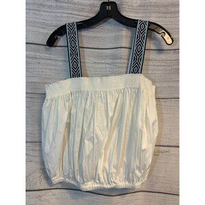 Ramy Brook Patterned Strap Smocked Blouse Size L